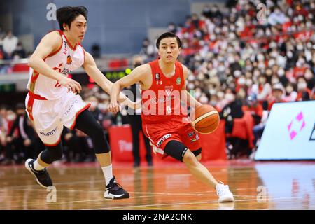 Funabashi Arena, Chiba, Japan. 12th Feb, 2023. Yuki Togashi (Jets), FEBRUARY 12, 2023 - Basketball : 2022-23 B.LEAGUE B1 game between Chiba Jets - Nagoya Diamond Dolphins at Funabashi Arena, Chiba, Japan. Credit: YUTAKA/AFLO SPORT/Alamy Live News Stock Photo