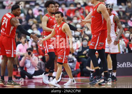 Funabashi Arena, Chiba, Japan. 12th Feb, 2023. Yuki Togashi (Jets), FEBRUARY 12, 2023 - Basketball : 2022-23 B.LEAGUE B1 game between Chiba Jets - Nagoya Diamond Dolphins at Funabashi Arena, Chiba, Japan. Credit: YUTAKA/AFLO SPORT/Alamy Live News Stock Photo