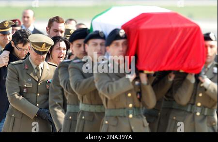 The brother top and sister of Italian soldier Michele Silvestri