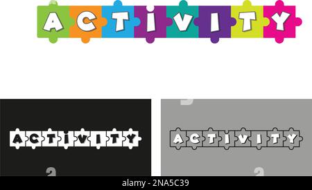 puzzle icons activity icons Stock Vector