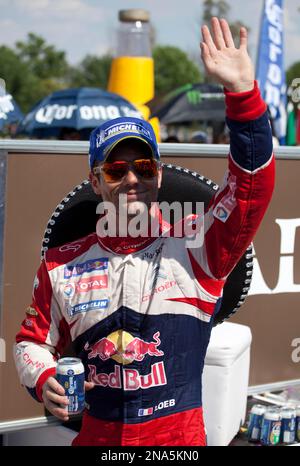 Driver Sebastien Loeb, from France, steers his Citroen DS3 WRC