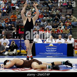 Milton s Ryan Solomon top reacts after defeating Hanover s Derek