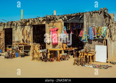 Crafts for sale in Walvis Bay, Skeleton Coast, Dorob National Park; Namibia Stock Photo