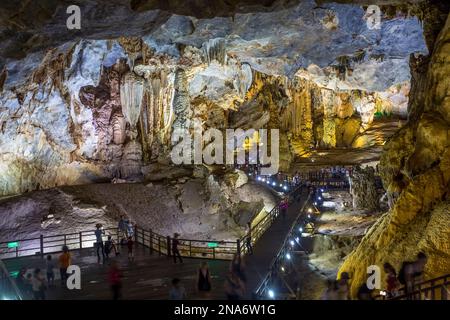 Inside the incredible caves of the Phong Nha Heritage Park in Vietnam; Phong Nha, Phong Nha-Ke Bang National Park, Vietnam Stock Photo