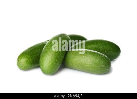 Fresh whole seedless avocados isolated on white Stock Photo