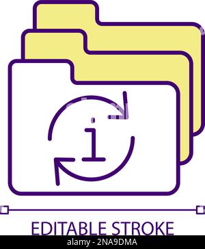Digital documents update process RGB color icon Stock Vector