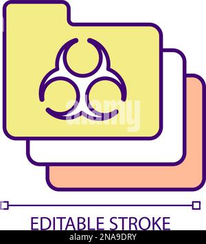 Hazard events documentation RGB color icon Stock Vector