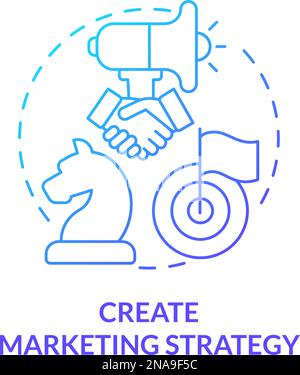 Create marketing strategy blue gradient concept icon Stock Vector