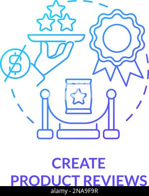 Create product reviews blue gradient concept icon Stock Vector