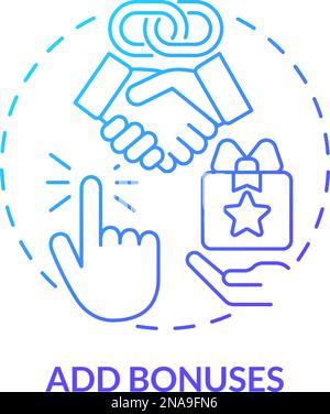 Add bonuses blue gradient concept icon Stock Vector