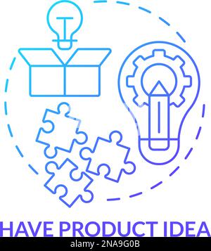 Have product idea blue gradient concept icon Stock Vector