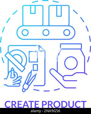 Create product blue gradient concept icon Stock Vector