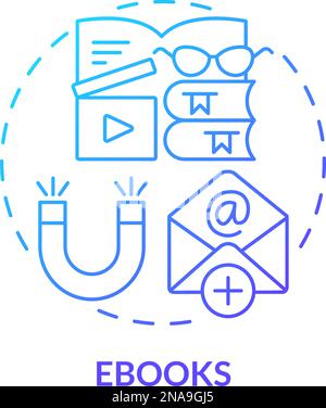eBooks blue gradient concept icon Stock Vector