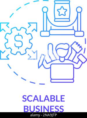 Scalable business blue gradient concept icon Stock Vector