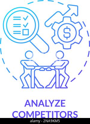 Analyze competitors blue gradient concept icon Stock Vector