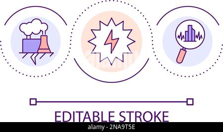 Earthquake destructions loop concept icon Stock Vector