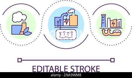 Geothermal power station loop concept icon Stock Vector