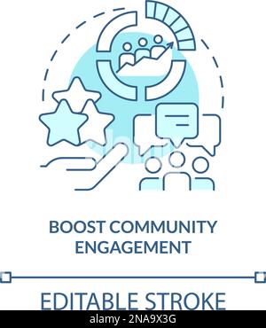 Boost community engagement turquoise concept icon Stock Vector