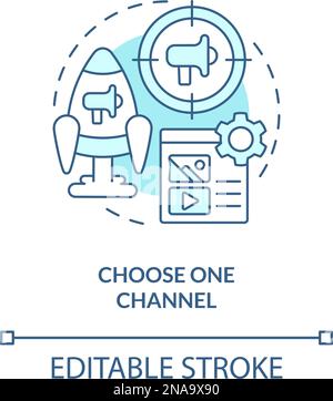 Choose one channel turquoise concept icon Stock Vector