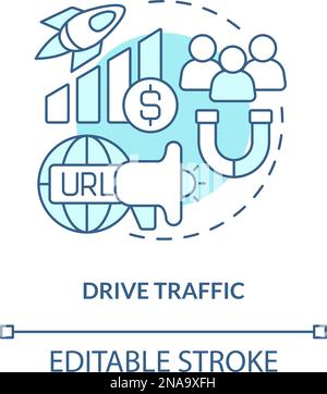 Drive traffic turquoise concept icon Stock Vector