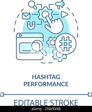 Hashtag performance turquoise concept icon Stock Vector