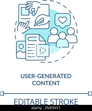 User generated content turquoise concept icon Stock Vector