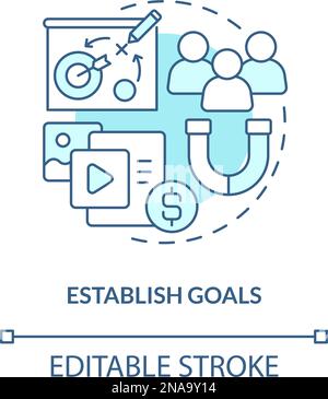Establish goals turquoise concept icon Stock Vector
