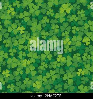 Vector Seamless Clover Background Illustration For St. Patrick’s Day. Horizontally And Vertically Repeatable. Stock Vector
