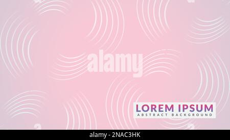 Smooth curved line ornament on a pink color background Stock Vector