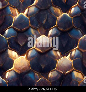 Geometric, texture of dragon or armadillo scales, image of tough skin with colored scales Stock Photo