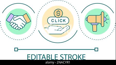 Advertisement campaign online loop concept icon Stock Vector