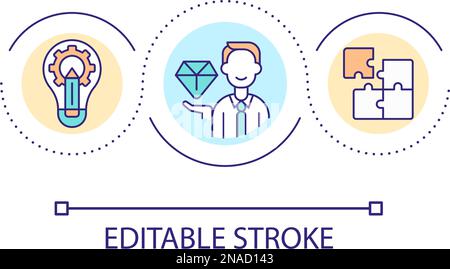 Innovative business solutions loop concept icon Stock Vector