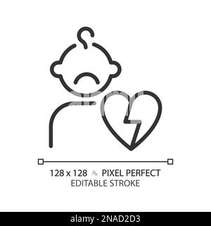 Orphan pixel perfect linear icon Stock Vector