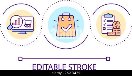 Product launching on market loop concept icon Stock Vector