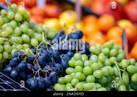 Berlin, Germany. 08th Feb, 2023. Grapes are on display at Fruit Logistica. Fruit Logistica is an International Trade Fair for Fruit and Vegetable Marketing. Credit: Fabian Sommer/dpa/Alamy Live News Stock Photo