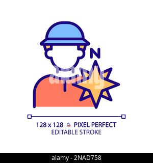Explorer pixel perfect RGB color icon Stock Vector
