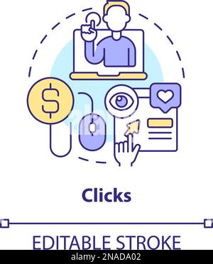 Clicks concept icon Stock Vector