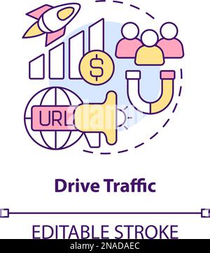 Drive traffic concept icon Stock Vector