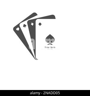 A set of aces. Minimalist vintage poker playing card, gambling symbol. Vector for logo, casino and creative design. Stock Vector