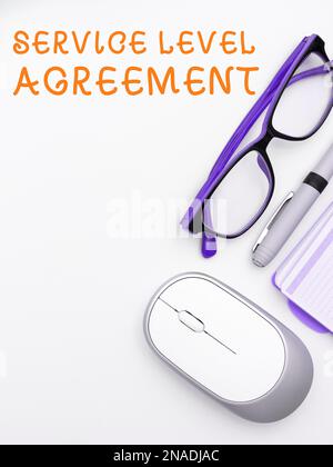 Writing displaying text Service Level Agreement, Concept meaning changing the way you serve better your customers Stock Photo