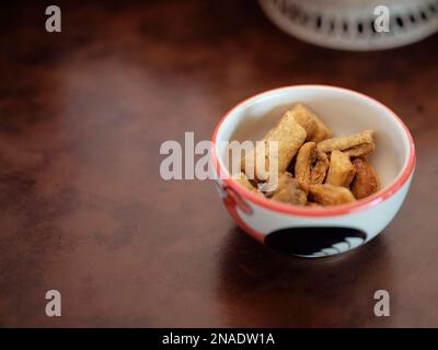 Crispy fried pork skin. THAIFOOD Stock Photo