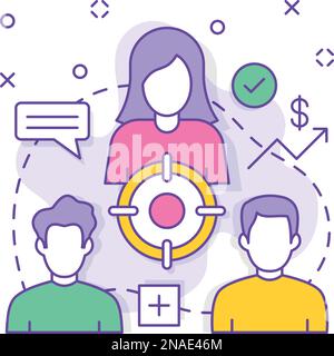 Brand Potential Opportunity vector design, business corporation Joint partnerships Sales and Marketing management target audience growth Concept Stock Vector