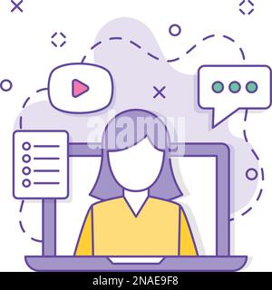 Lady Boss vector design, business corporation Joint partnerships Sales and Marketing management Remote Worker Concept Stock Vector