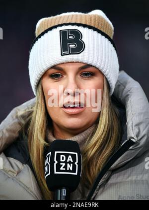 Bundesliga, Rhein Energie Stadium Cologne: 1. FC Köln vs Eintracht Frankfurt; DAZN anchorwoman Laura Wontorra Stock Photo