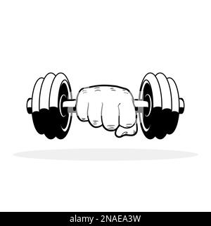 Hand holding dumbbell. Fist with dumbbell. Hand grasping dumbbell ...