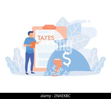 Public finance illustration. Central bank conduct monetary or fiscal policy to control interest rate and reduce inflation. Characters integrating with Stock Vector