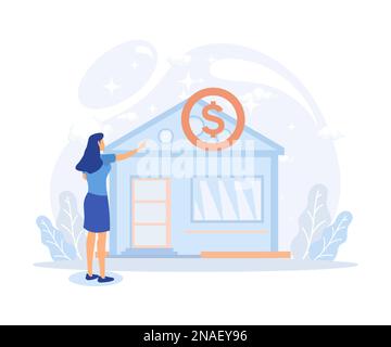 Sustainability illustration. Characters monitoring private electricity and central heating meter and calculating household utility bill. flat vector m Stock Vector
