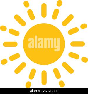 Sun vector icon yellow. Sun shine ray. Sunshine and sunlight sign. Sunset icon. Abstract art. Stock Vector