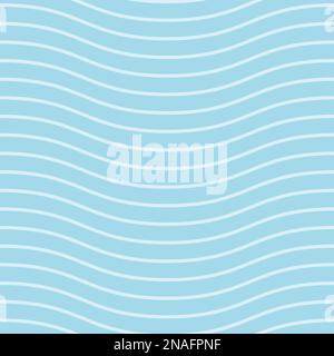 Blue and white seamless wave pattern, linear design. Vector illustration Stock Vector
