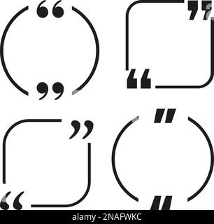 Quote text frame. Set of frames isolated on white Stock Vector